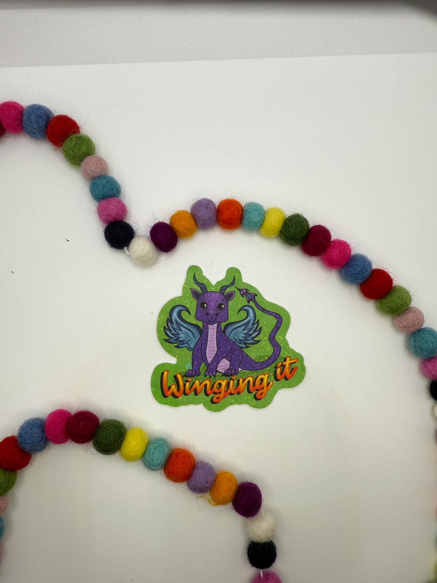“Winging It” Dragon Sticker – Hand-Drawn, Waterproof & Magical