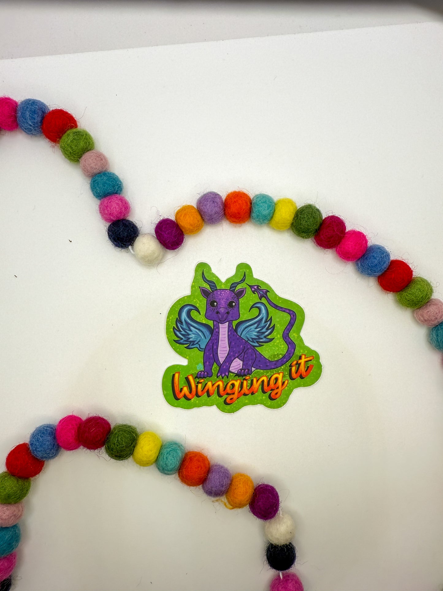 “Winging It” Dragon Sticker – Hand-Drawn, Waterproof & Magical