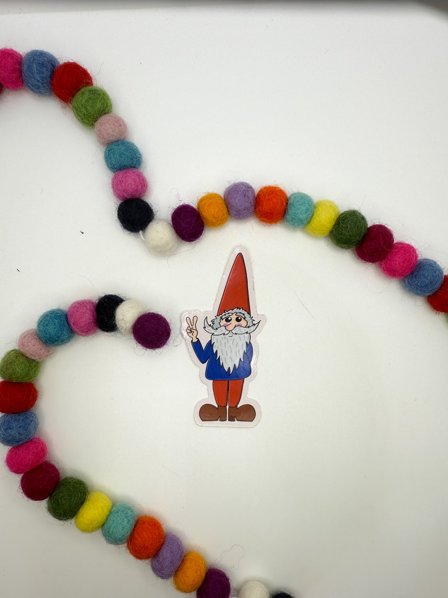 Peace Gnome Sticker – Hand Drawn Vinyl Decal for Laptops, Water Bottles & Cars
