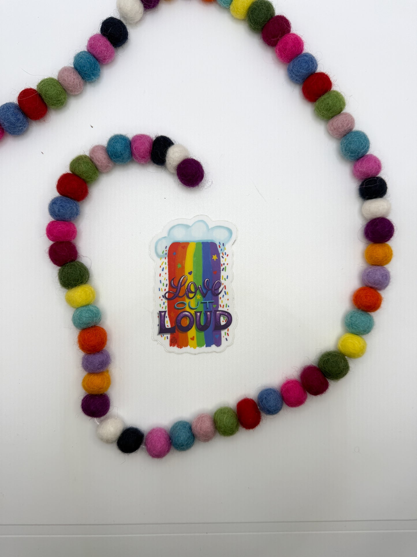 Love Out Loud Sticker – Hand Drawn Rainbow Pride Vinyl Sticker