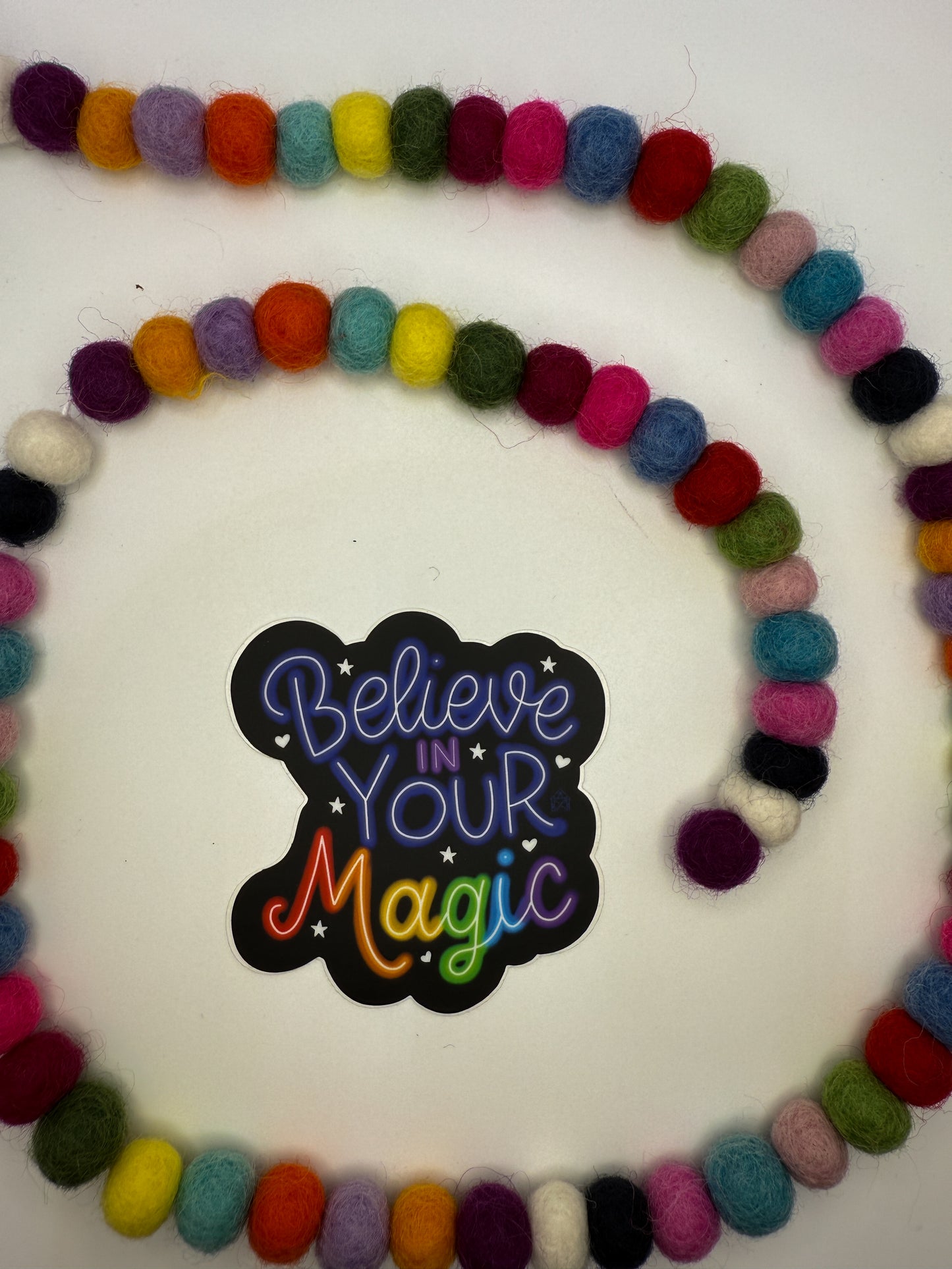 Believe in Your Magic Sticker – Hand Drawn Rainbow Vinyl Decal