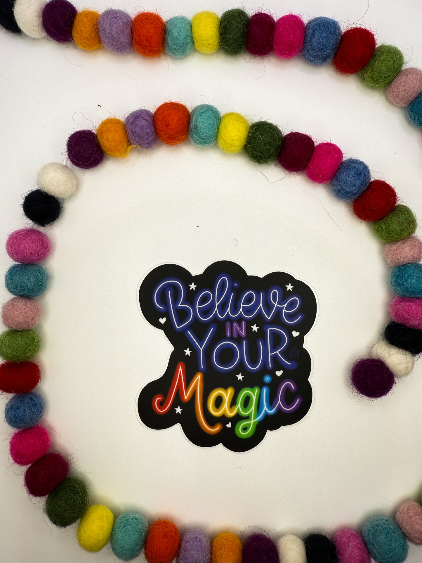 Believe in Your Magic Sticker – Hand Drawn Rainbow Vinyl Decal