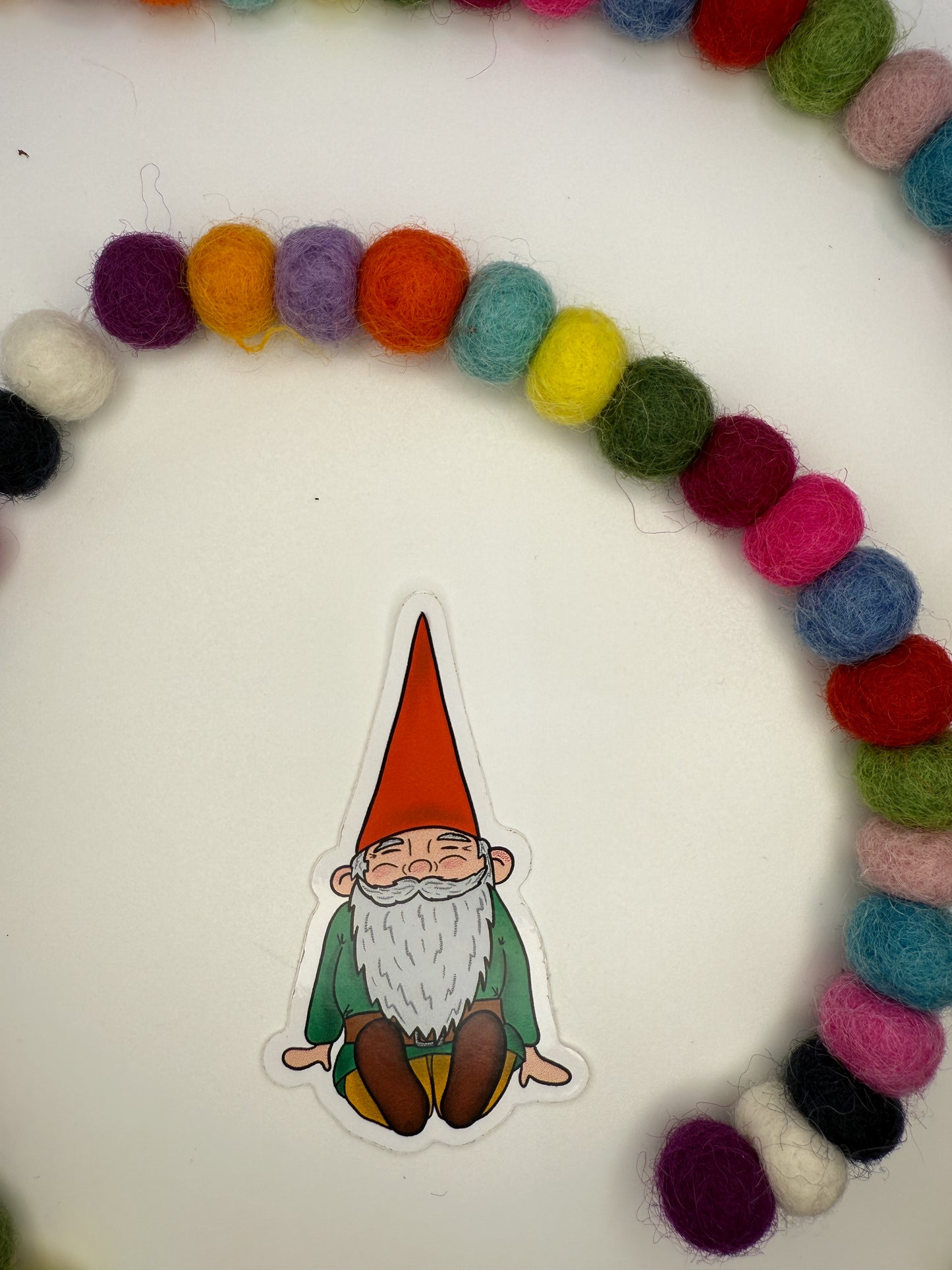 Chill Sitting Gnome Sticker – Original Hand Drawn Vinyl Decal