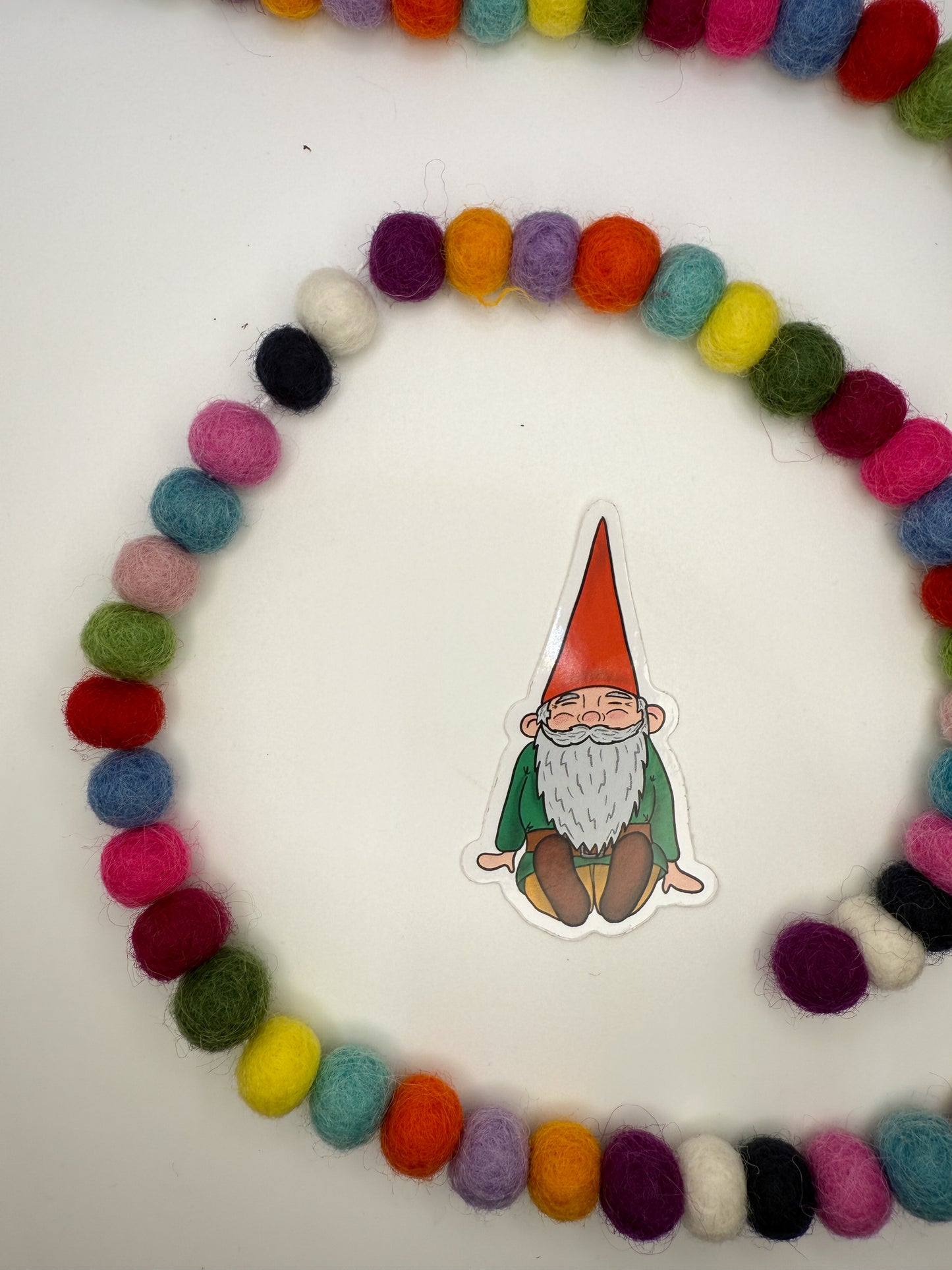 Chill Sitting Gnome Sticker – Original Hand Drawn Vinyl Decal