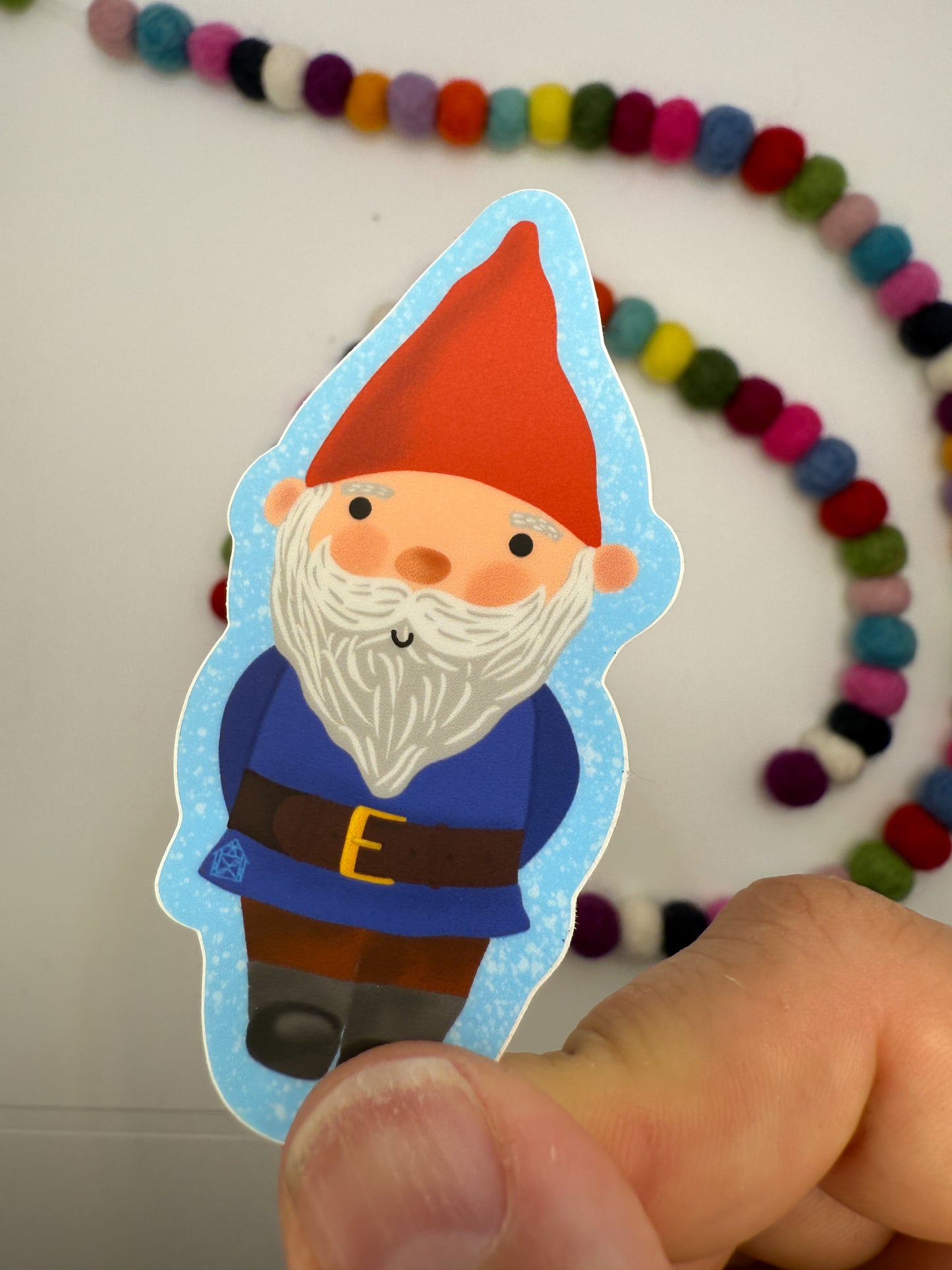 Cozy Winter Gnome Sticker – Original Hand Drawn Vinyl Decal