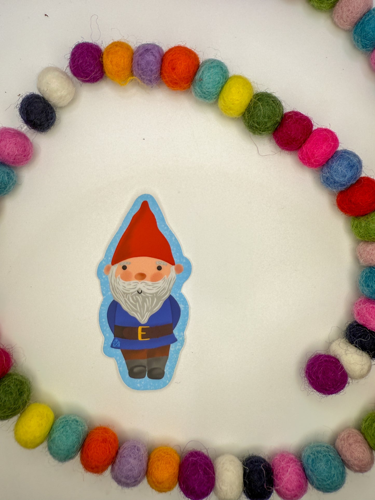 Cozy Winter Gnome Sticker – Original Hand Drawn Vinyl Decal