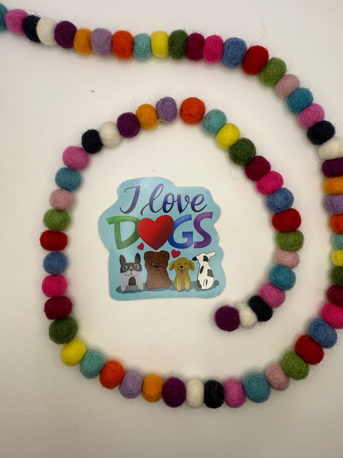 I Love Dogs Sticker – Original Hand Drawn Vinyl Decal Featuring Cute Cartoon Pups