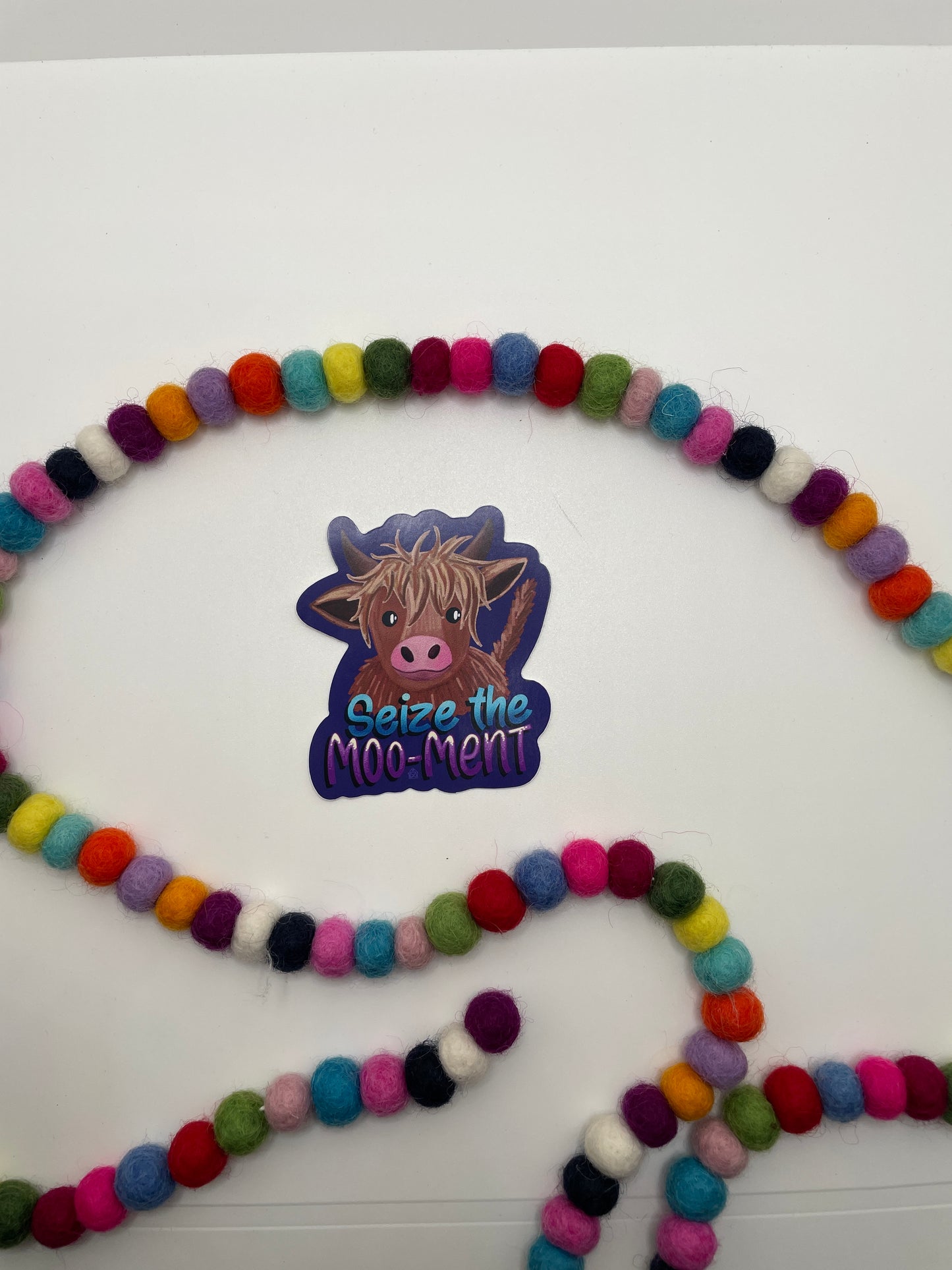 Seize The Moo-Ment Highland Cow Sticker