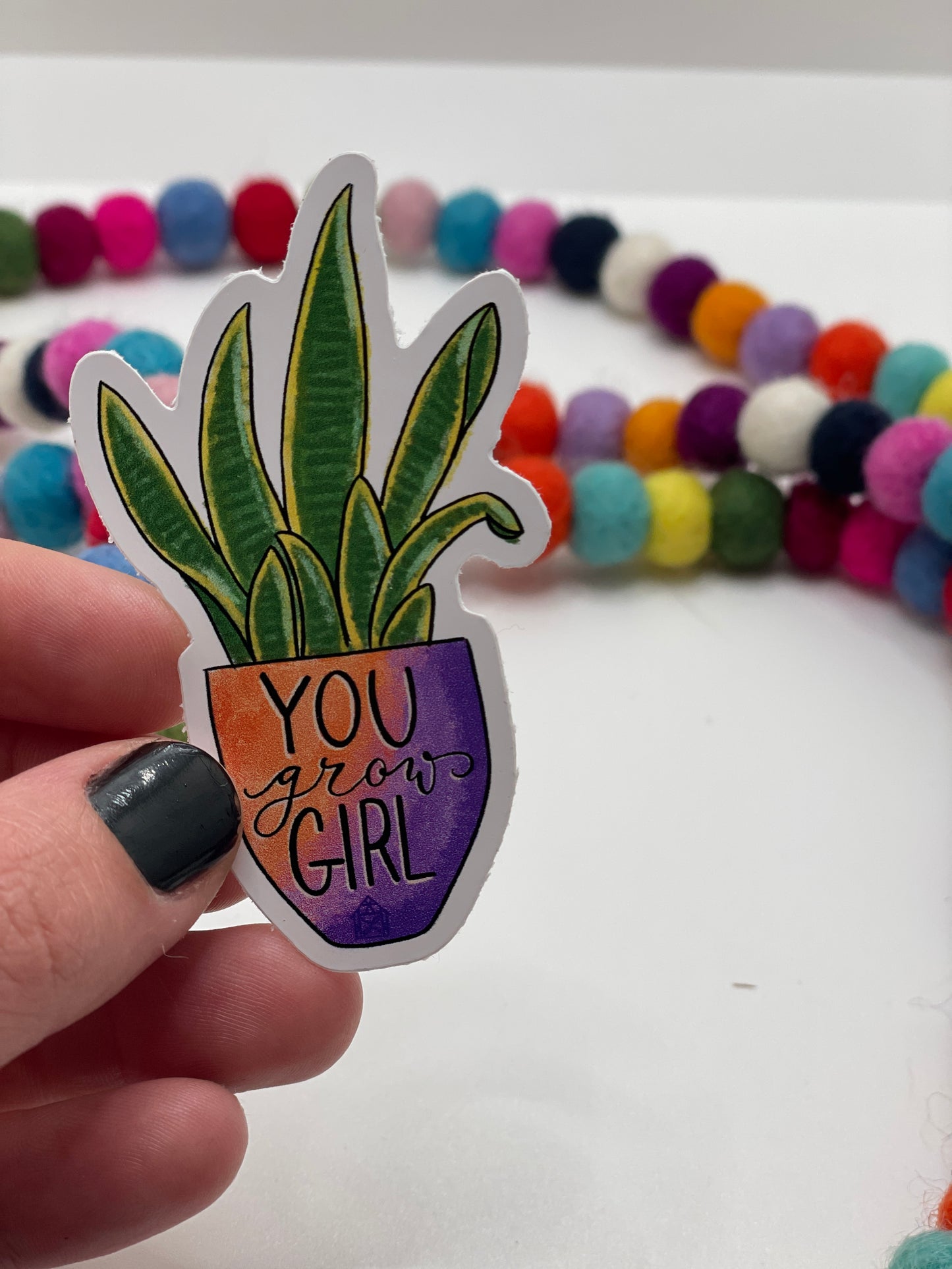 You Grow Girl Snake Plant Sticker