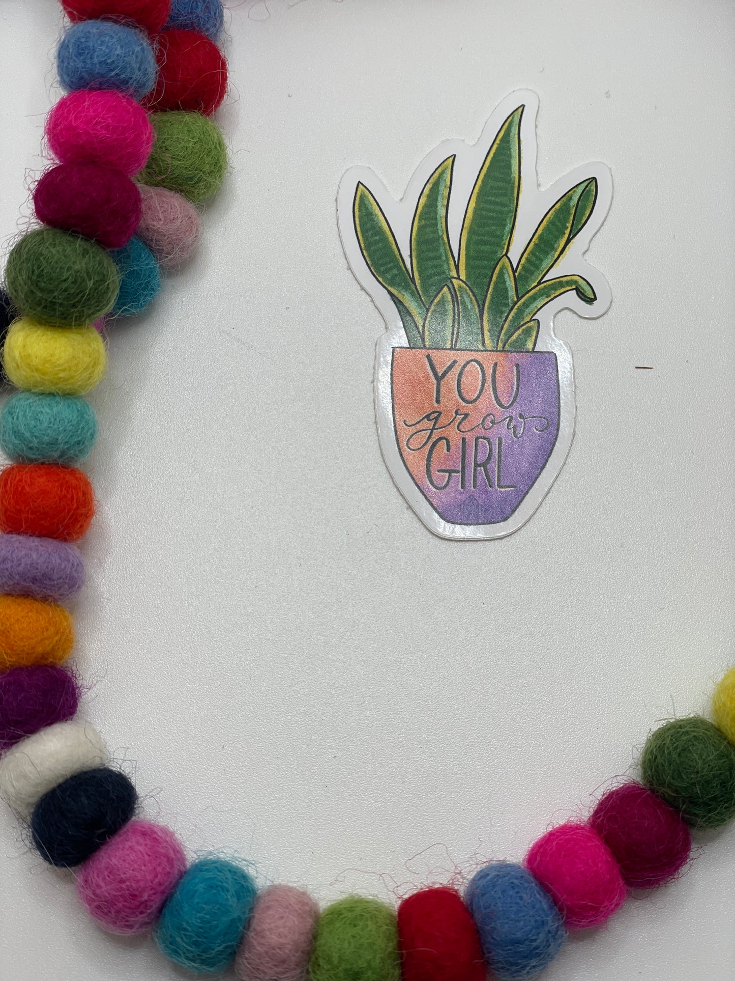 You Grow Girl Snake Plant Sticker