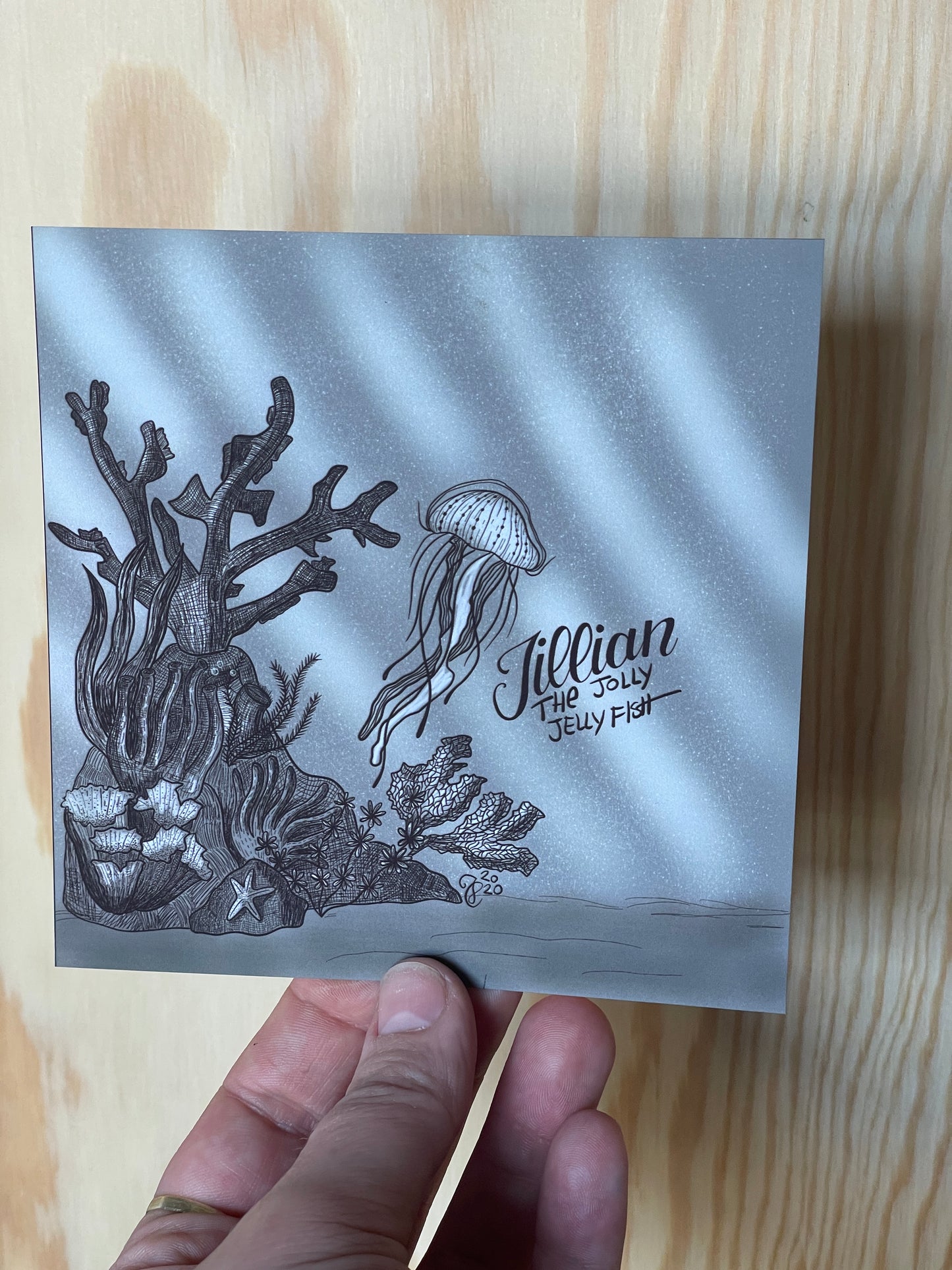 Jillian the Jellyfish in Coral Reef Art Print
