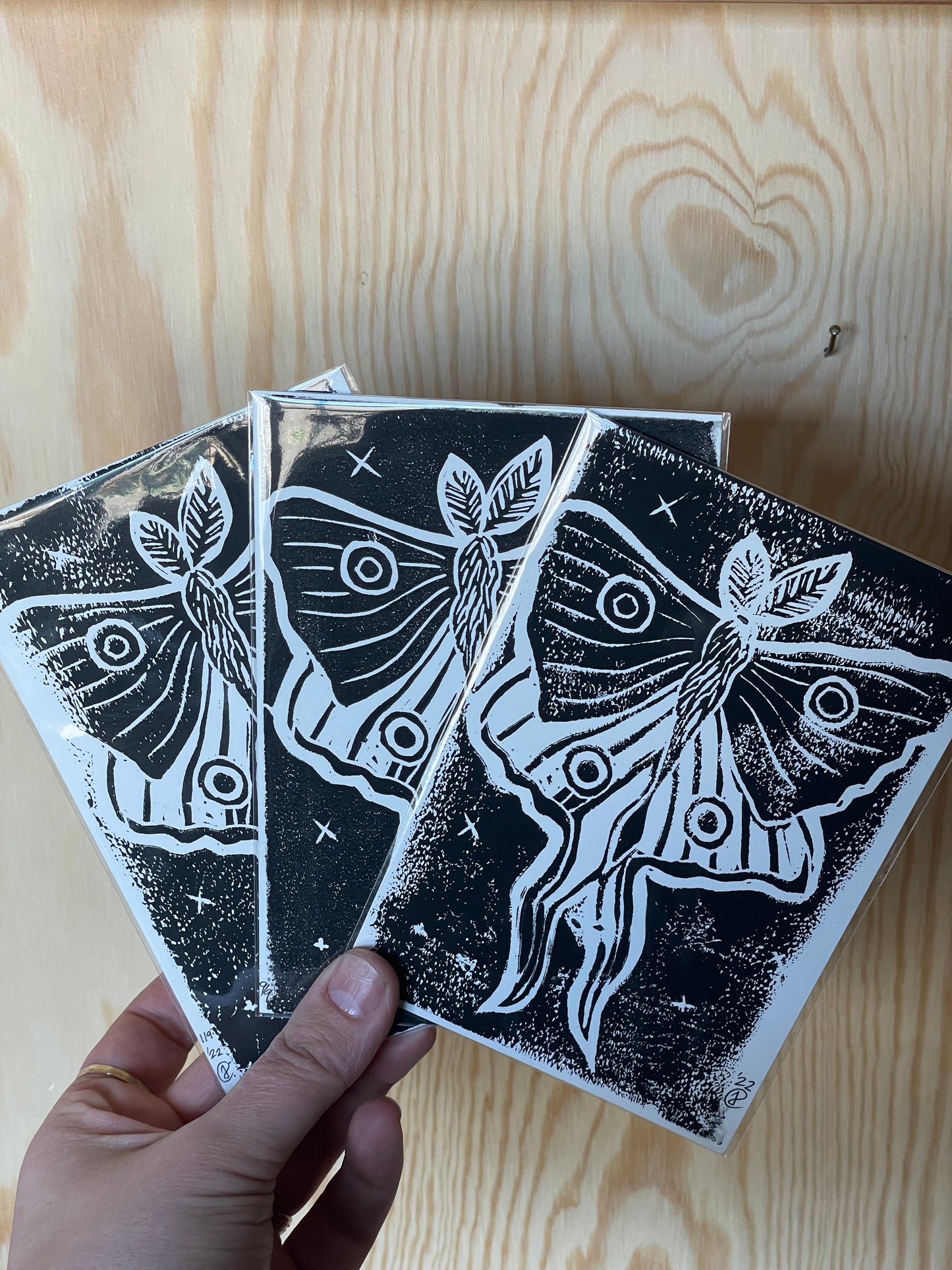 Moth Lino Print