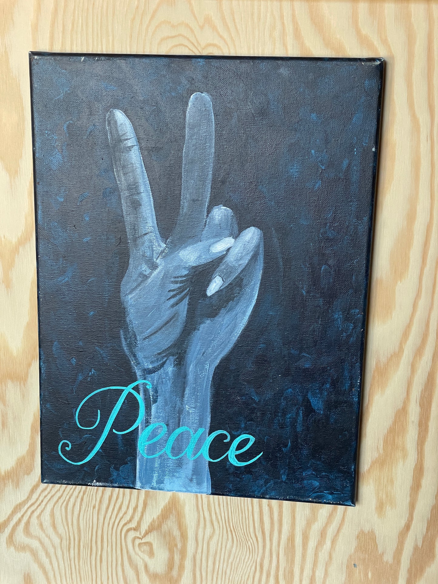 Peace Hand and Lettering Canvas