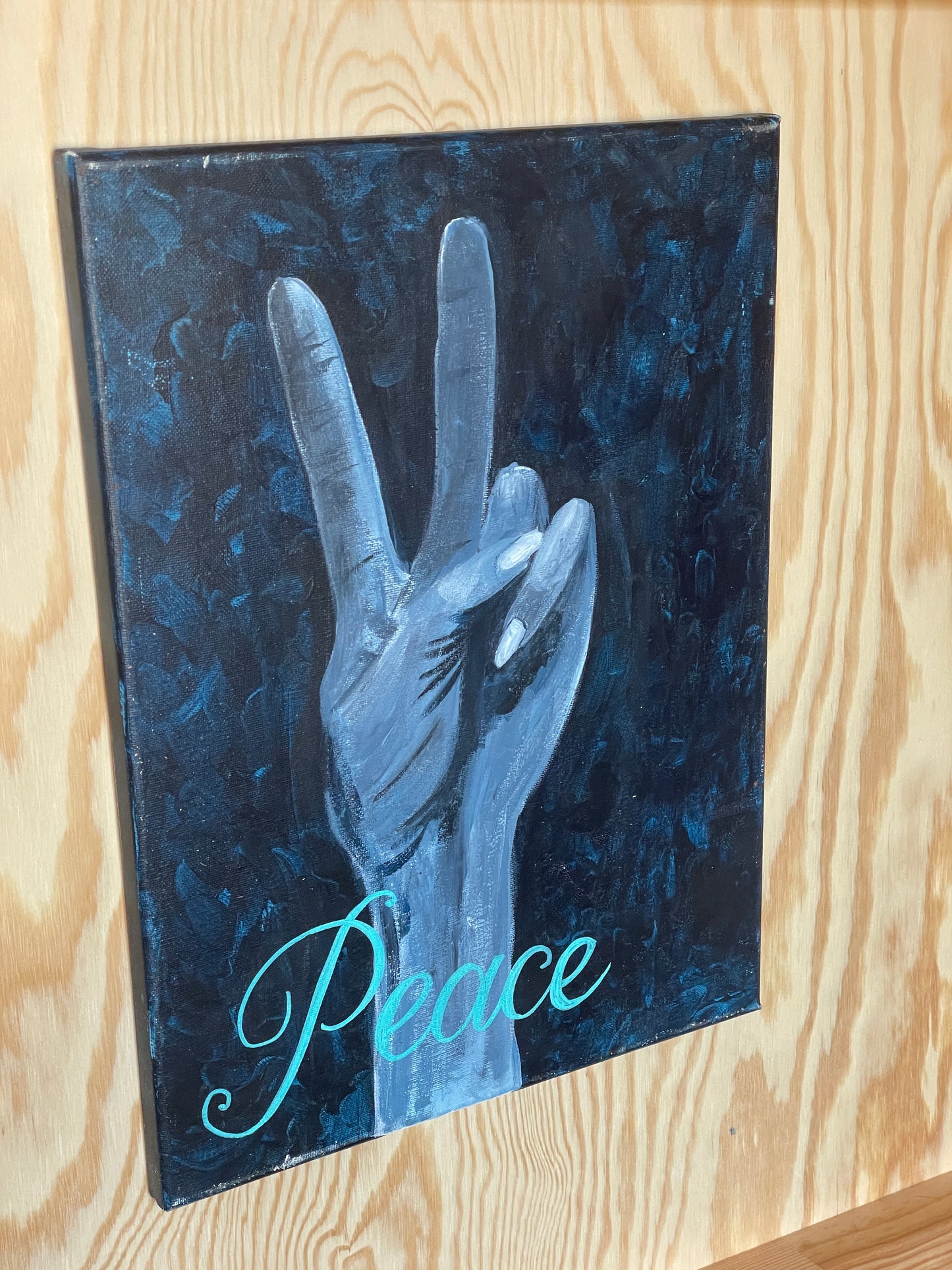 Peace Hand and Lettering Canvas