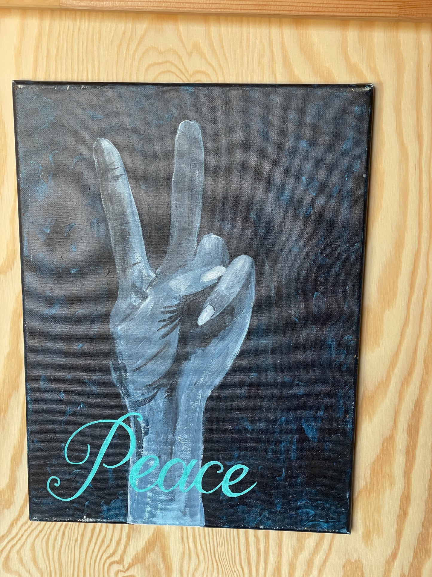 Peace Hand and Lettering Canvas
