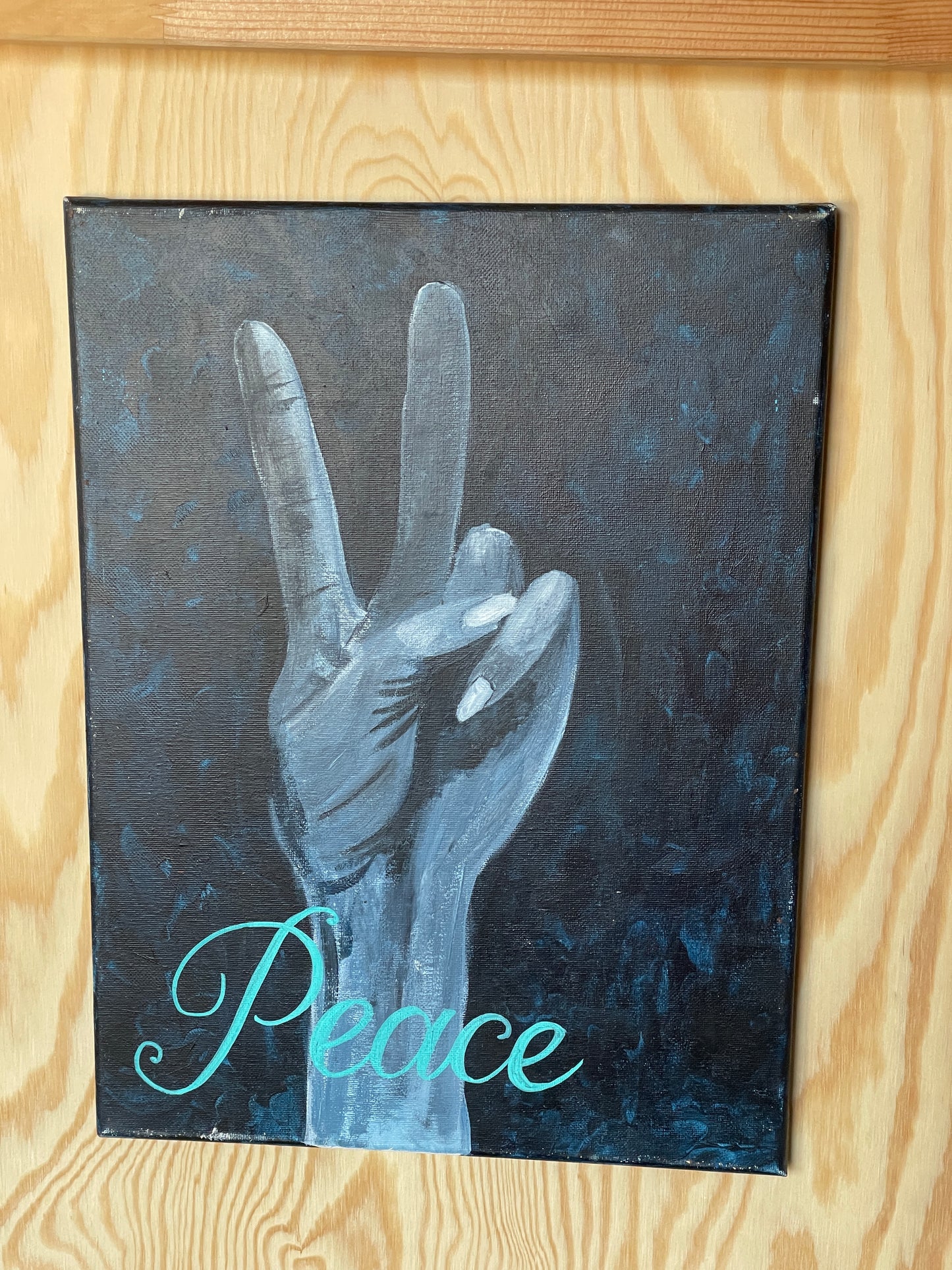 Peace Hand and Lettering Canvas