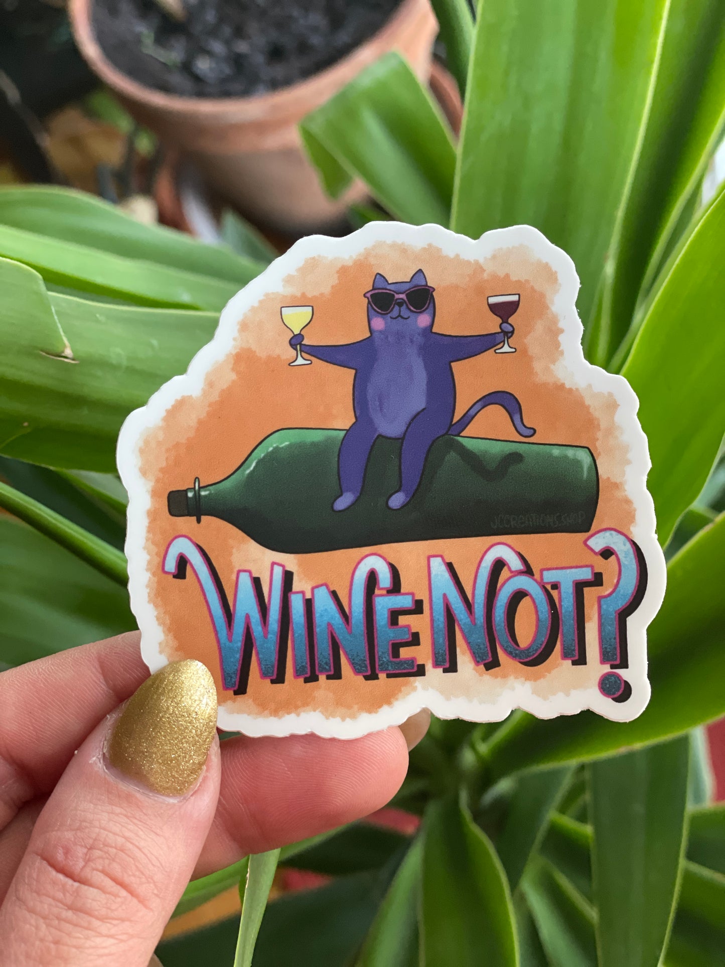Wine Not Cat Sticker
