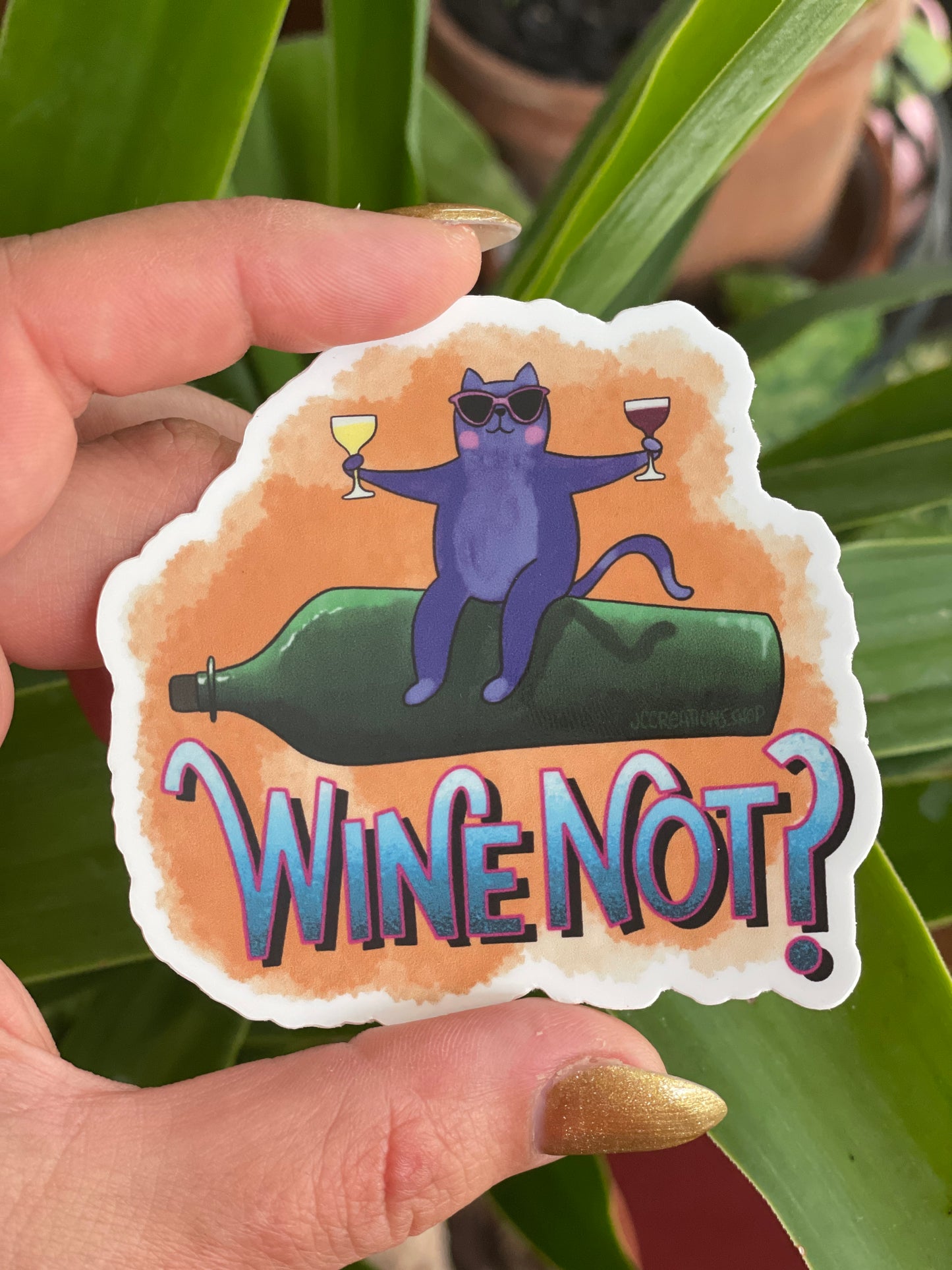 Wine Not Cat Sticker