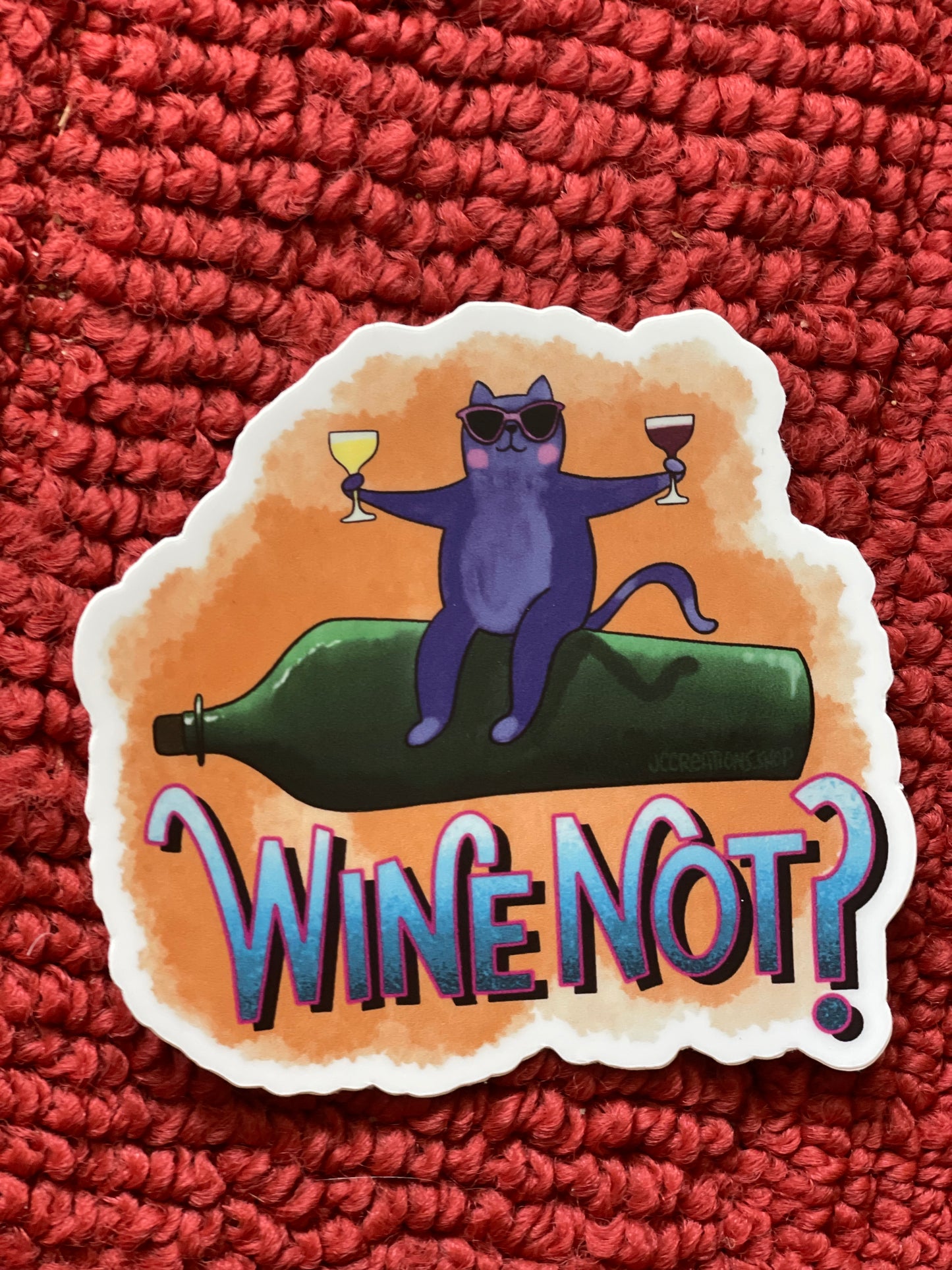 Wine Not Cat Sticker