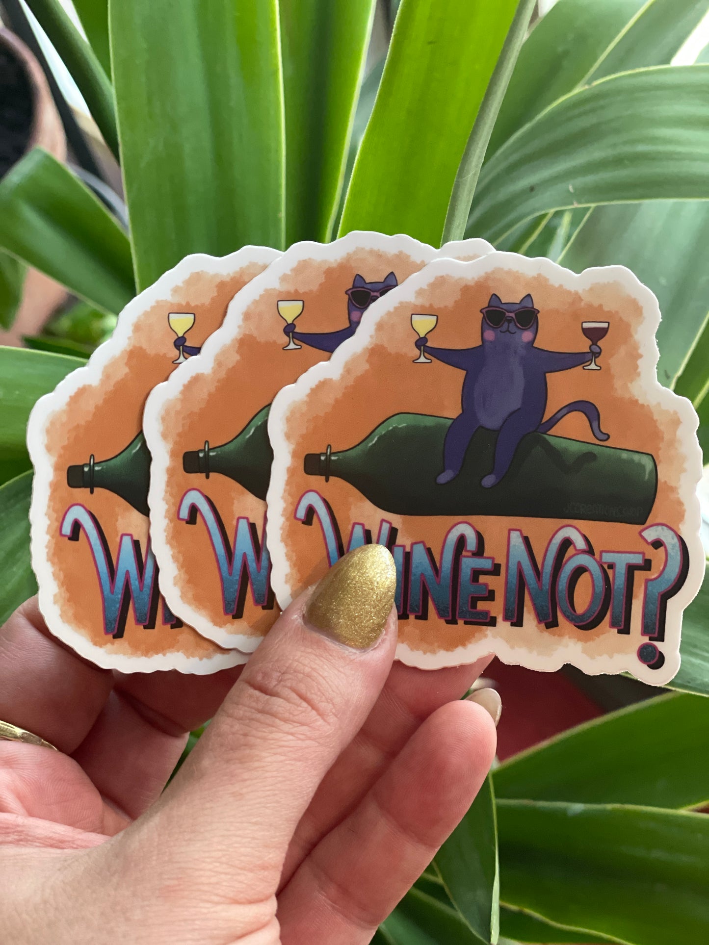 Wine Not Cat Sticker