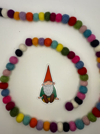 Chill Sitting Gnome Sticker – Original Hand Drawn Vinyl Decal