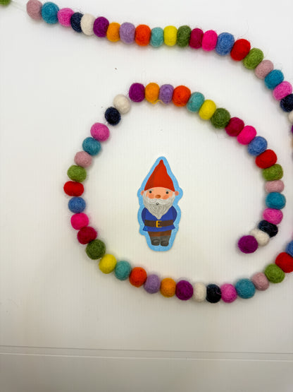 Cozy Winter Gnome Sticker – Original Hand Drawn Vinyl Decal