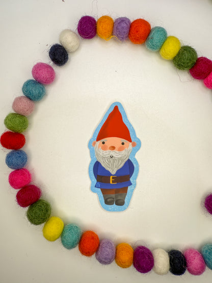 Cozy Winter Gnome Sticker – Original Hand Drawn Vinyl Decal