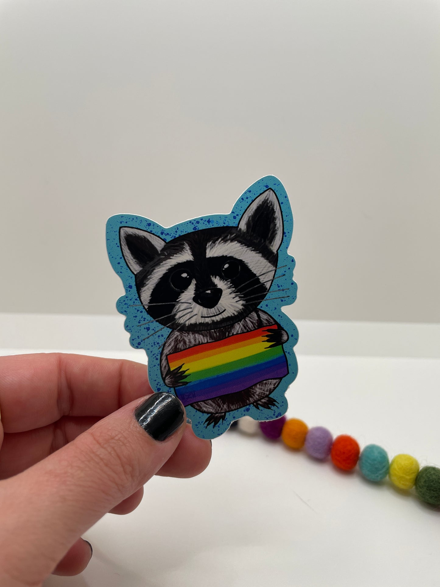 Pride Flag Racoon Sticker