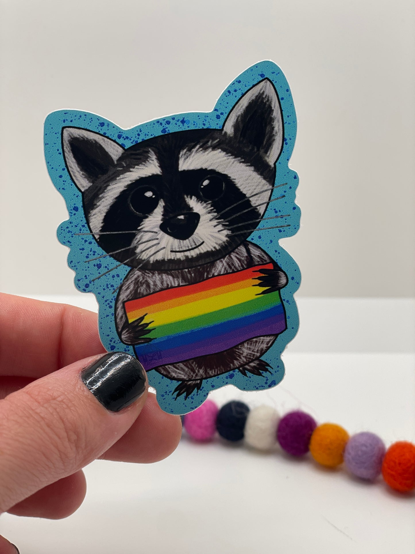 Pride Flag Racoon Sticker