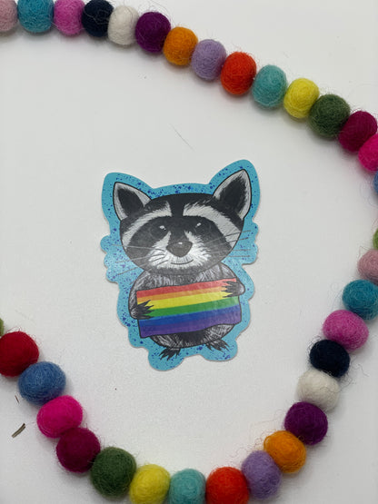 Pride Flag Racoon Sticker