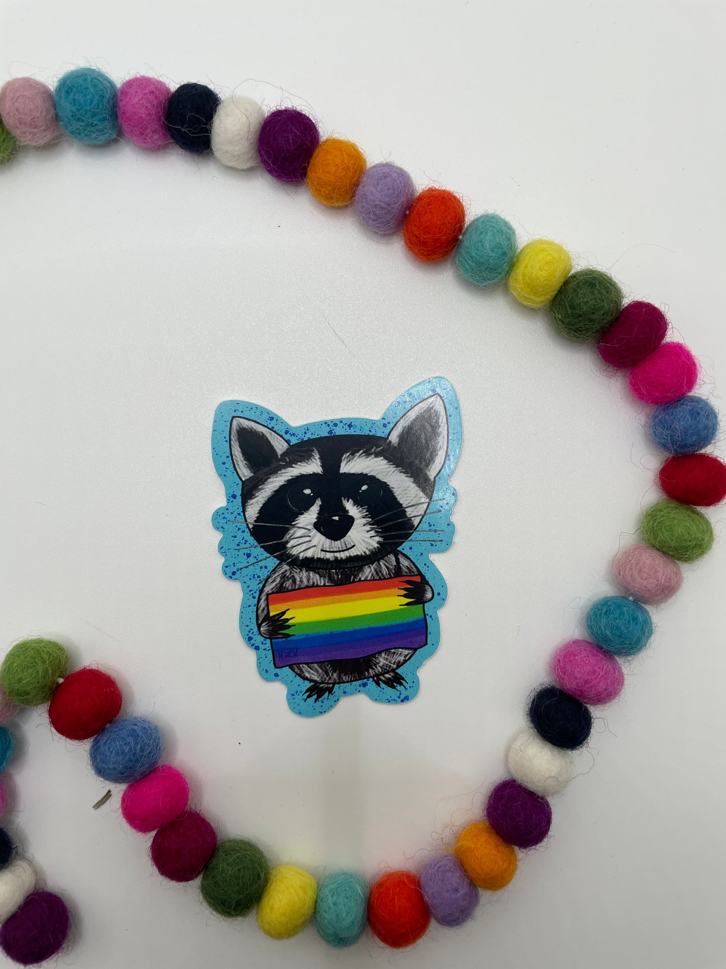 Pride Flag Racoon Sticker