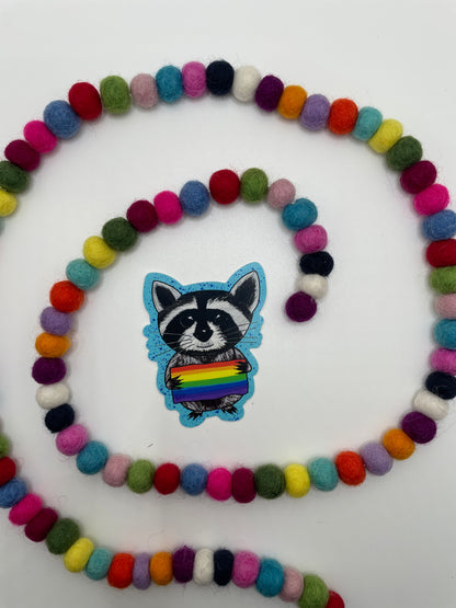 Pride Flag Racoon Sticker