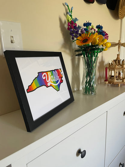 Rainbow Y'all North Carolina Print - Support Hurricane Helene Relief in Western NC - All Proceeds Donated