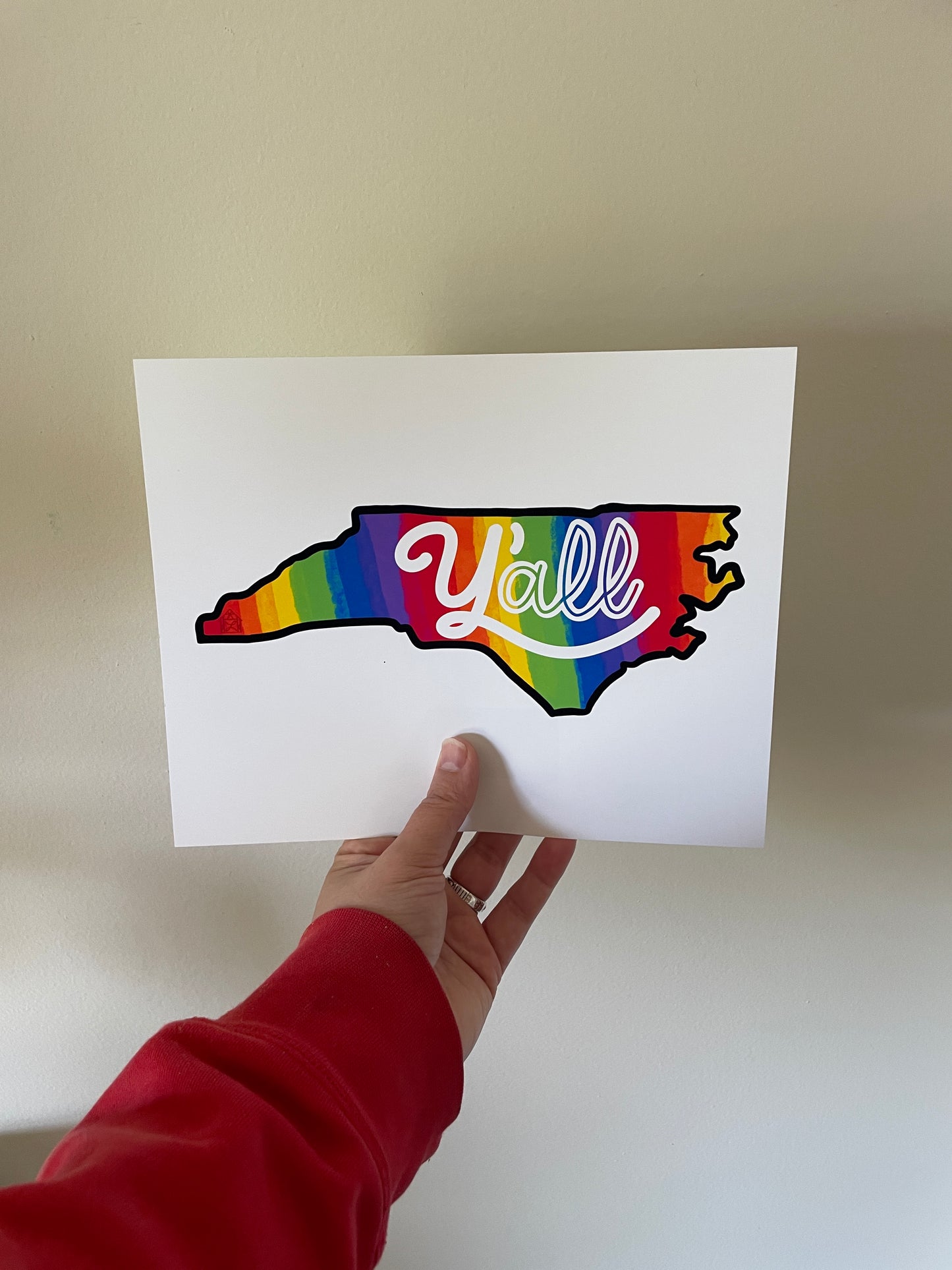 Rainbow Y'all North Carolina Print - Support Hurricane Helene Relief in Western NC - All Proceeds Donated