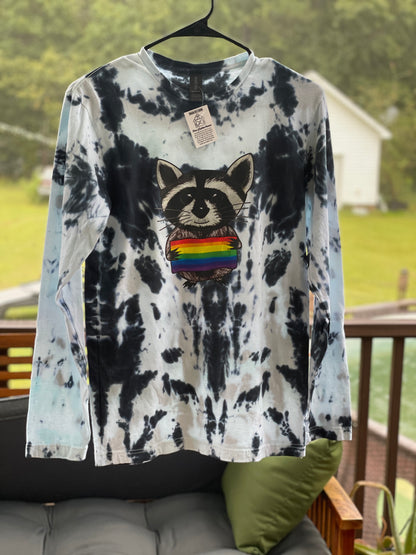 Tie Dye Raccoon Pride Long sleeve T-Shirt