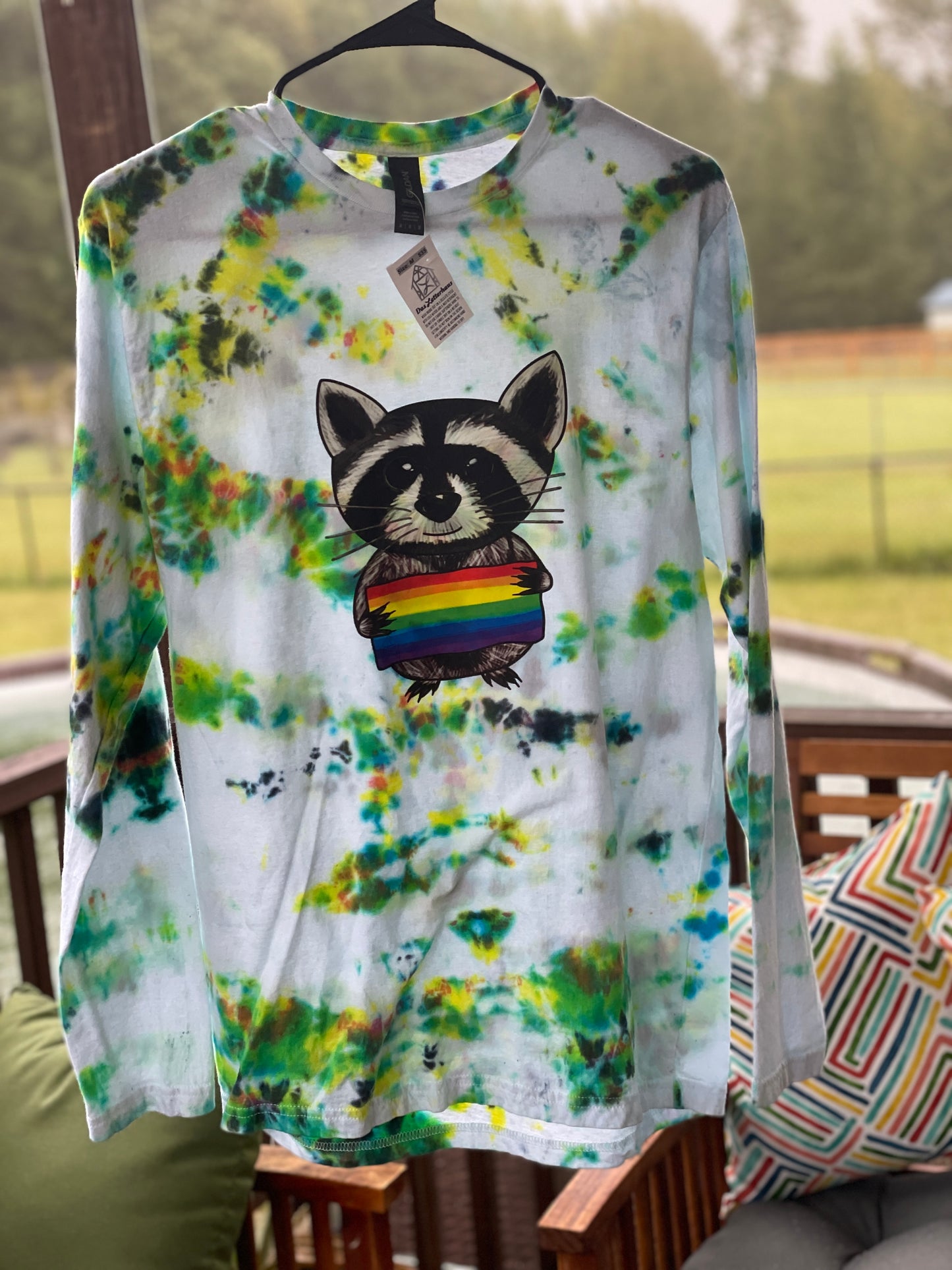 Tie Dye Raccoon Pride Long sleeve T-Shirt