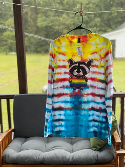 Tie Dye Raccoon Pride Long sleeve T-Shirt