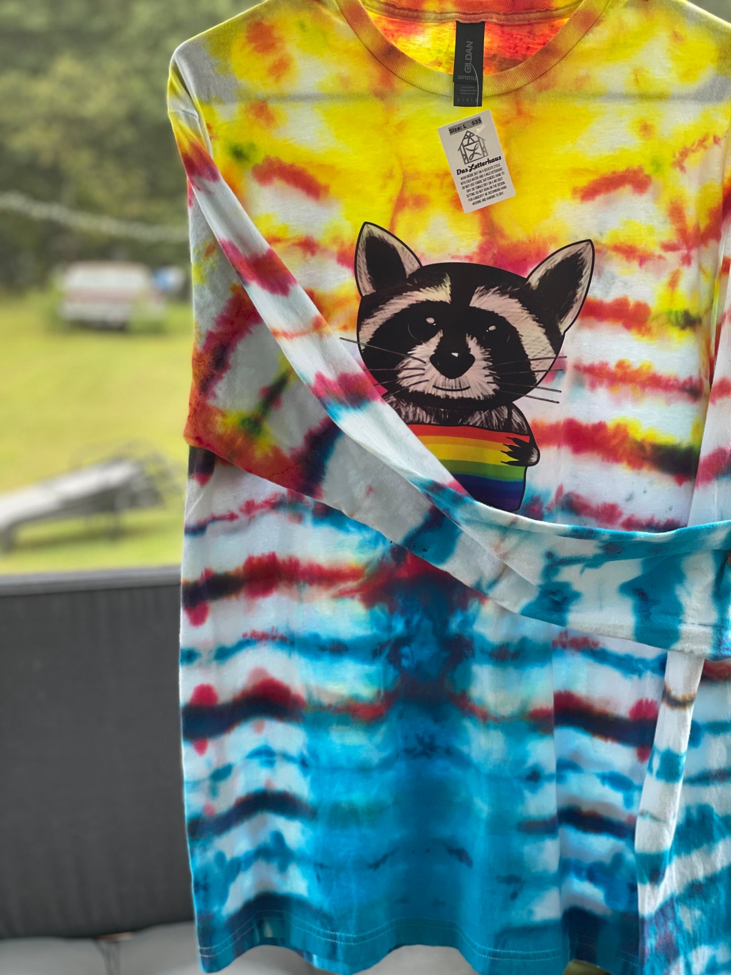 Tie Dye Raccoon Pride Long sleeve T-Shirt