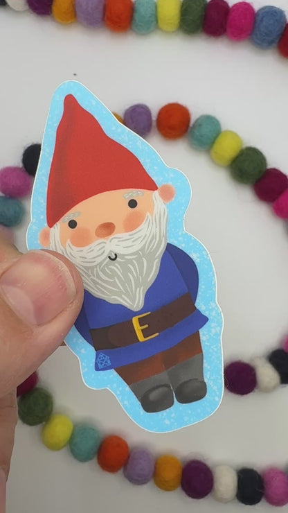 Cozy Winter Gnome Sticker – Original Hand Drawn Vinyl Decal