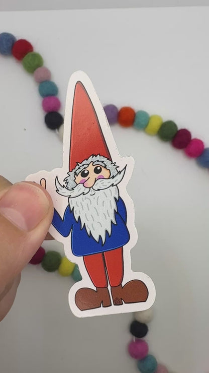Peace Gnome Sticker – Hand Drawn Vinyl Decal for Laptops, Water Bottles & Cars