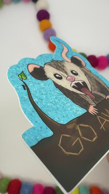 Possum "Go Away!" Sticker - Hand-Drawn - Waterproof & Durable