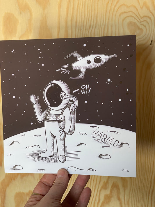 Astronaut on the Moon Art Print