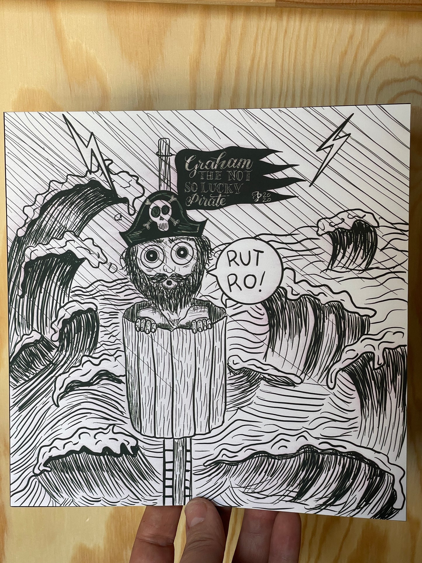 Pirate on pirate Ship Art Print