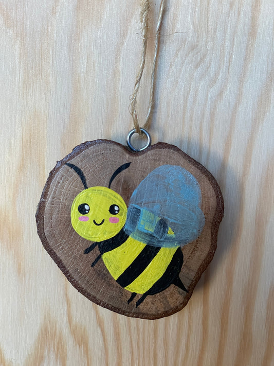 Bee Woodslice Ornament