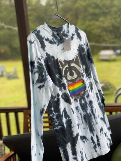 Tie Dye Raccoon Pride Long sleeve T-Shirt